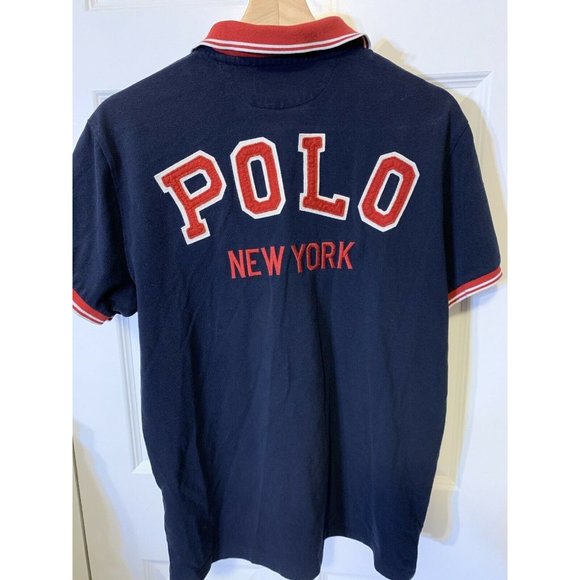 VTG Polo‎ by Ralph Lauren Men's M Rugby Polo Shirt Spell Out - Picture 1 of 9